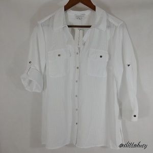 Notations button down blouse